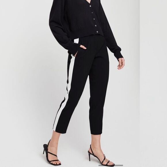 Aritzia Babaton Conan Terado Pant in Plum  with white stripe Sz 00 - Picture 11 of 12